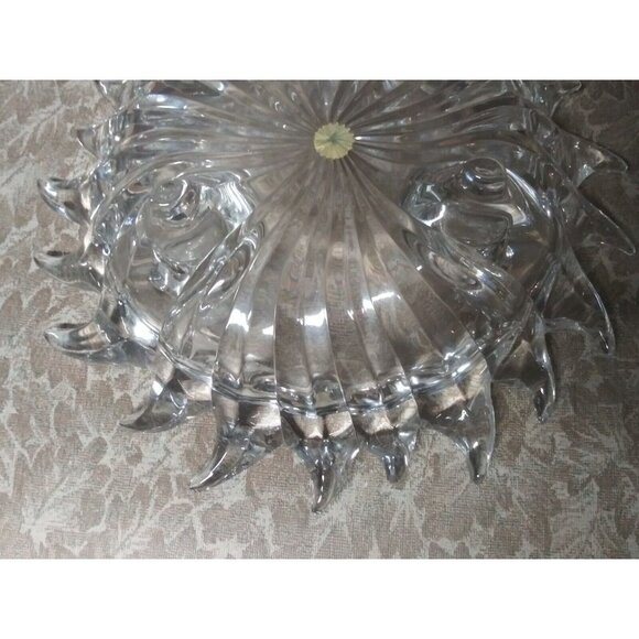 Partylite Candle holder Sun-burst Lead Crystal Made in Germany clear glass 9.5" - Picture 6 of 7
